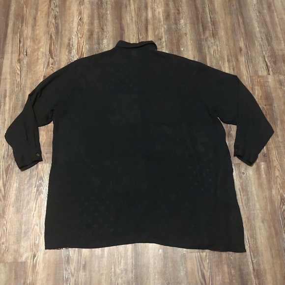 Express Top Women's Medium Patchwork Oversized Button Front Chiffon Tunic Boho - Picture 7 of 8